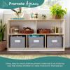 imageGuidecraft EdQ 5 Compartment Storage 24 Natural with 3 Fabric Bins Wooden Classroom Storage Cabinet for School Classroom or Home Teachers Book Shelf for Kids and Toy OrganizerWhite