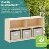 imageGuidecraft EdQ 5 Compartment Storage 24 Natural with 3 Fabric Bins Wooden Classroom Storage Cabinet for School Classroom or Home Teachers Book Shelf for Kids and Toy OrganizerNatural