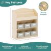 imageGuidecraft EdQ Book and Bin Browser Natural 6 Fabric Storage Bins Book Display and Toy Storage Organizer for Kids School Supply FurnitureNatural