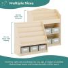 imageGuidecraft EdQ Book and Bin Browser Natural 6 Fabric Storage Bins Book Display and Toy Storage Organizer for Kids School Supply FurnitureNatural