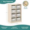 imageGuidecraft EdQ Cubby Toy Storage Organizer w 8 Fabric Bins 30quot Natural Kids Wood Bookshelf ampamp Toy Organizer for Kids Playroom  Teacher School Supply Furniture for Classrooms and Home OrganizationNatural