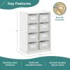 imageGuidecraft EdQ Cubby Toy Storage Organizer w 8 Fabric Bins 30quot Natural Kids Wood Bookshelf ampamp Toy Organizer for Kids Playroom  Teacher School Supply Furniture for Classrooms and Home OrganizationWhite