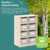 imageGuidecraft EdQ Cubby Toy Storage Organizer w 8 Fabric Bins 30quot Natural Kids Wood Bookshelf ampamp Toy Organizer for Kids Playroom  Teacher School Supply Furniture for Classrooms and Home OrganizationNatural