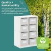 imageGuidecraft EdQ Cubby Toy Storage Organizer w 8 Fabric Bins 30quot Natural Kids Wood Bookshelf ampamp Toy Organizer for Kids Playroom  Teacher School Supply Furniture for Classrooms and Home OrganizationWhite