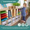 imageGuidecraft EdQ Shelves and 10 Bin Storage Unit White Display Shelf Storage Organizer for Home School and Office Wooden Book Cubby and Toy ShelfNatural