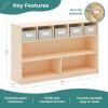 imageGuidecraft EdQ Shelves and 5 Bin Storage Unit Natural Wooden Organizer Cabinet for School and Home Teachers Book Cubby and Toy ShelfNatural