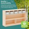 imageGuidecraft EdQ Shelves and 5 Bin Storage Unit Natural Wooden Organizer Cabinet for School and Home Teachers Book Cubby and Toy ShelfNatural