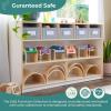 imageGuidecraft EdQ Shelves and 5 Bin Storage Unit Natural Wooden Organizer Cabinet for School and Home Teachers Book Cubby and Toy ShelfWhite
