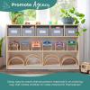 imageGuidecraft EdQ Shelves and 5 Bin Storage Unit Natural Wooden Organizer Cabinet for School and Home Teachers Book Cubby and Toy ShelfWhite