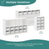 imageGuidecraft EdQ Shelves and 5 Bin Storage Unit Natural Wooden Organizer Cabinet for School and Home Teachers Book Cubby and Toy ShelfWhite