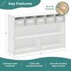 imageGuidecraft EdQ Shelves and 5 Bin Storage Unit Natural Wooden Organizer Cabinet for School and Home Teachers Book Cubby and Toy ShelfWhite