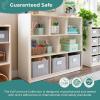 imageGuidecraft EdQ Three Shelf Compartment Storage White with 3 Fabric Bins Wooden Bookshelf and Toy Organizer for Kids Storage Unit for Homeschool and ClassroomWhite
