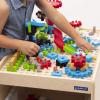 imageGuidecraft IO Blocks STEM Table 200 Gears Slides IO People Standard IO Blocks Pieces and 2 Storage Bins with Activity Table for Kids Learning Toy for Children200 IO Blocks Pieces