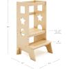 imageGuidecraft Jr Classic Kitchen Helper StepUp  Natural Montessori Toddler Tower for Kids  Adjustable Height Wooden Learning Step Stool for Bathroom and Cooking