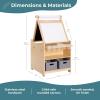 imageGuidecraft Kids Desk to Easel Art Cart  Natural 3in1 Wood Art Table ampamp Craft Storage Classroom Easel for Kids wChalkboard Paint Cups ampamp Storage Bins Paper Roller Playroom Toddler Activity Desk