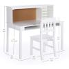 imageGuidecraft Kids Media Desk and Chair Set  White Kids Writing Desk with Hutch and Storage Shelves Computer Workstation with Corkboard Wooden Desk Set for Boys and GirlsWhite
