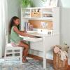 imageGuidecraft Madison Kids Desk and Chair Set with Hutch  White Wooden Table with Storage Shelves Drawers Corkboard  Childrens Workstation Computer Table and Chair Set for Kids Bedroom FurnitureWhite