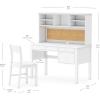 imageGuidecraft Madison Kids Desk and Chair Set with Hutch  White Wooden Table with Storage Shelves Drawers Corkboard  Childrens Workstation Computer Table and Chair Set for Kids Bedroom FurnitureWhite