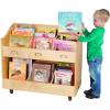 imageGuidecraft Mobile Book Organizer  Wooden Rolling Bookshelf and School Supply Cart with Casters and nameplate Labels  Classroom Storage Furniture