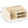 imageGuidecraft Natural Wooden Tabletop Organizer Desktop Storage Holder for Stationary Tools Office and School Supplies