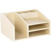 imageGuidecraft Natural Wooden Tabletop Organizer Desktop Storage Holder for Stationary Tools Office and School Supplies