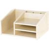 imageGuidecraft Natural Wooden Tabletop Organizer Desktop Storage Holder for Stationary Tools Office and School Supplies