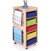 imageGuidecraft Rolling Storage Cart with 5 Fabric Bins Store School Art ampamp Craft and Office Supplies