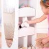imageGuidecraft Rotating Dress Up Storage  Natural Kids Pretend Play Storage Shelves and Hangers with 2 Mirrors ampamp Hooks  Toys and Clothes Organizer for Toddlers PlayroomWhite
