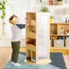 imageGuidecraft Rotating Dress Up Storage  Natural Kids Pretend Play Storage Shelves and Hangers with 2 Mirrors ampamp Hooks  Toys and Clothes Organizer for Toddlers PlayroomNatural