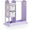 imageGuidecraft See and Store Dressup Center  Gray Kids Dramatic Play Storage Armoire with Mirror Rack Shelves ampamp Bottom Tray  Toddlers Costume ampamp Toy Organizer FurnitureLavender