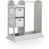 imageGuidecraft See and Store Dressup Center  Gray Kids Dramatic Play Storage Armoire with Mirror Rack Shelves ampamp Bottom Tray  Toddlers Costume ampamp Toy Organizer FurnitureGrey