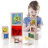 imageGuidecraft Treasure Blocks  Clear Smooth Wooden Observation Stacking Blocks with Transparent Windows Educational Toy for KidsPrimary