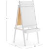 imageMartha Stewart Crafting Easel for Kids  Linen White Wooden Chalkboard and Whiteboard with Easel Paper Roll AFrame Art Easel with Paint Cups  Kids Easel for Classroom Playroom Furniture