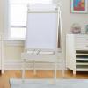 imageMartha Stewart Crafting Easel for Kids  Linen White Wooden Chalkboard and Whiteboard with Easel Paper Roll AFrame Art Easel with Paint Cups  Kids Easel for Classroom Playroom Furniture