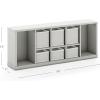 imageMartha Stewart Crafting Kids Cubby Organizer  Gray Wooden Tabletop Arts and Crafts Storage with Bins for Paint Paper Brushes and ArtworkGray