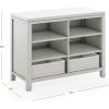 imageMartha Stewart Crafting Kids Double Open Storage  Gray Wooden Shelving with Removable Bins 6 Compartment Arts and Crafts Supply StorageGrey