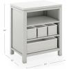 imageMartha Stewart Crafting Kids Open Storage Linen White Wooden Shelving with Bins for Art Supplies SingleSided Organization with CompartmentsGrey