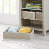 imageMartha Stewart Crafting Kids Open Storage Linen White Wooden Shelving with Bins for Art Supplies SingleSided Organization with CompartmentsGrey
