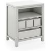 imageMartha Stewart Crafting Kids Open Storage Linen White Wooden Shelving with Bins for Art Supplies SingleSided Organization with CompartmentsGrey