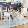 imageMartha Stewart Crafting Kids Stools Set of 2  Pastel Yellow Wooden Chairs for Kids Art Table with 15quot Seat Height 2 Matching AntiTip Chairs for Children 3 and UpLinen White