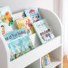 imageMartha Stewart Kids Jr Book and Bin Browser with Bins  Linen White Wooden Kids Bookcases and Toy Storage Organizer Homeschool and Classroom Furniture