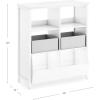 imageMartha Stewart Kids Jr Toy Storage Organizer with Bins  Linen White Wooden Kids Bookcases and Toy Storage Organizer Homeschool and Classroom Furniture