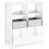 imageMartha Stewart Kids Jr Toy Storage Organizer with Bins  Linen White Wooden Kids Bookcases and Toy Storage Organizer Homeschool and Classroom Furniture