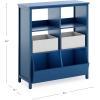 imageMartha Stewart Kids Jr Toy Storage Organizer with Bins  Navy Wooden MultiPurpose Bookcases and Toy Storage Organizer Homeschool and Classroom Furniture