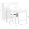 imageMartha Stewart Kids Media System with Desk Extension and Chair  Linen White Wooden Cubby Storage Organizer and Computer Study Table for Home School