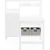 imageMartha Stewart Kids Media System with Desk Extension and Chair  Linen White Wooden Cubby Storage Organizer and Computer Study Table for Home School