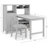 imageMartha Stewart Kids Media System with Desk Extension and Chair Gray  Wooden Cubby Storage Organizer and Computer Study Table for Home School