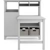 imageMartha Stewart Kids Media System with Desk Extension and Chair Gray  Wooden Cubby Storage Organizer and Computer Study Table for Home School