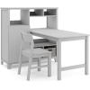 imageMartha Stewart Kids Media System with Desk Extension and Chair Gray  Wooden Cubby Storage Organizer and Computer Study Table for Home School
