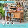 imageMartha Stewart Kids Outdoor Potting Bench Acacia Wood Kids Gardening Set with Pots Garden Tools Soil Bin and Open Shelves  Wide Extendable Workspace  Wooden Backyard Playset for Outdoor Activity